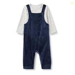 Amazon Essentials x Sofia Grainge Unisex Babies' Velour Overall and Lo
