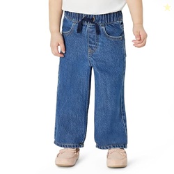 Amazon Essentials Baby Girls' Soft Stretch Relaxed-Fit Wide Leg Jeans,