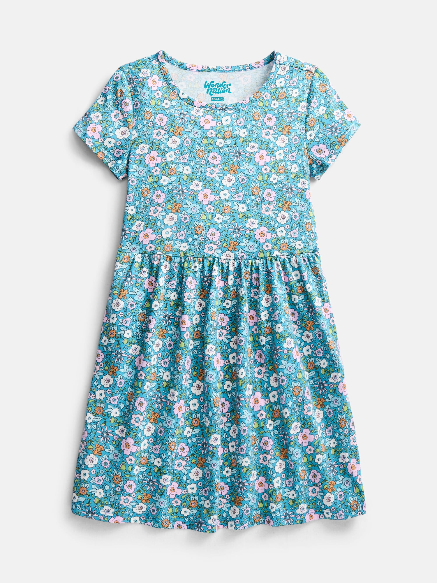 Wonder Nation Girls Play Dress with Short Sleeves Sizes XS-XXL
