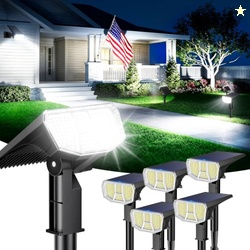 LETMY 6 Pack Solar Spot Lights Outdoor, 104 LED Solar Spotlights, IP65