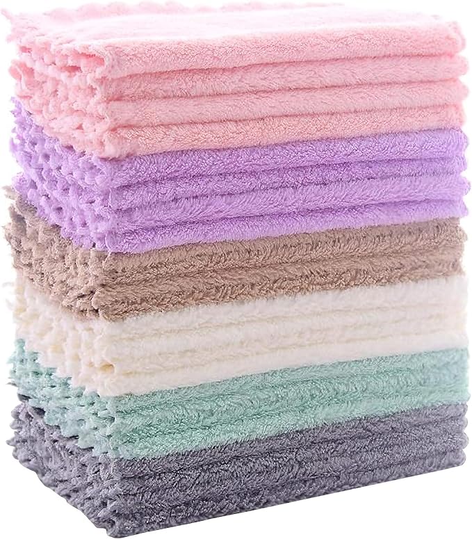 24 Pack Kitchen Dishcloths - Does Not Shed Fluff - Reusable Dish Towel