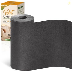Self Adhesive Couch Patch Repair Fabric Velvet Tape Dark Gray, 4 x 79 