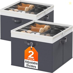 StoreHappily Shoe Organizer for Closet - 2 Packs Hold up to 32 Pairs, 