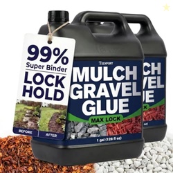 Teexpert Mulch Gravel Glue for Landscaping: 2 Gallon Rock Glue Fast-Dr