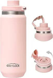 Greylock 20 oz Insulated Water Bottle with Straw Lid Reusable Stainles