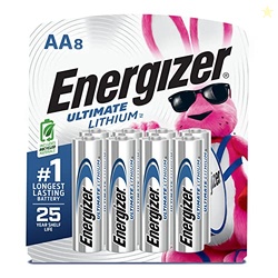 Energizer Ultimate Lithium AA Batteries (8 Pack), 1.5V Lithium Double 