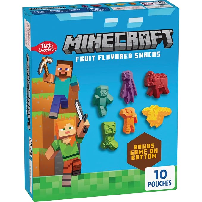 Minecraft Fruit Flavored Snacks 8 oz, 10 Pouches
