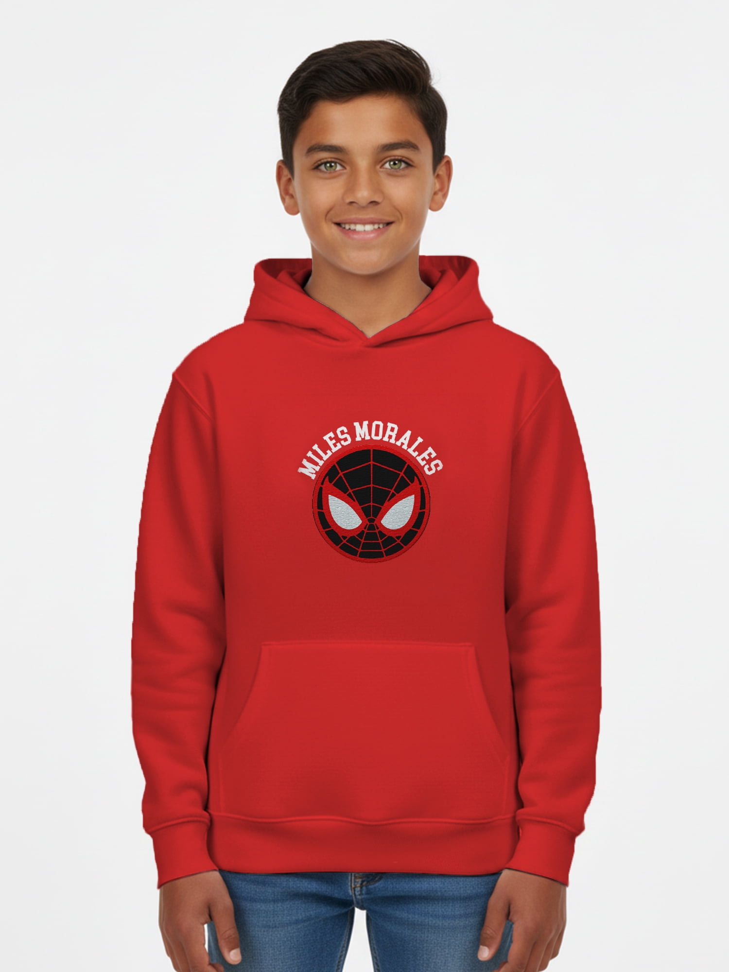 Spider-Man Little and Big Boys Neighborhood Miles Graphic Hoodie with 