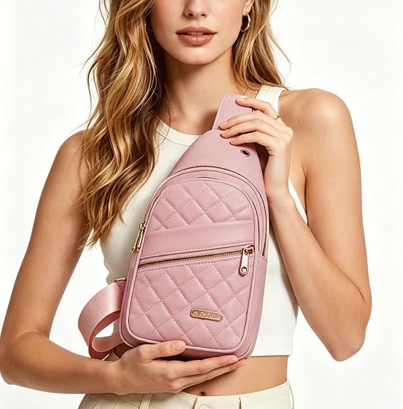 2026 New Crossbody Bag for Women Quilted Sling Bag with Multiple Zippe