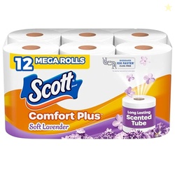 Scott ComfortPlus Scented Tube Toilet Paper, 12 Rolls, 310 Sheets per 