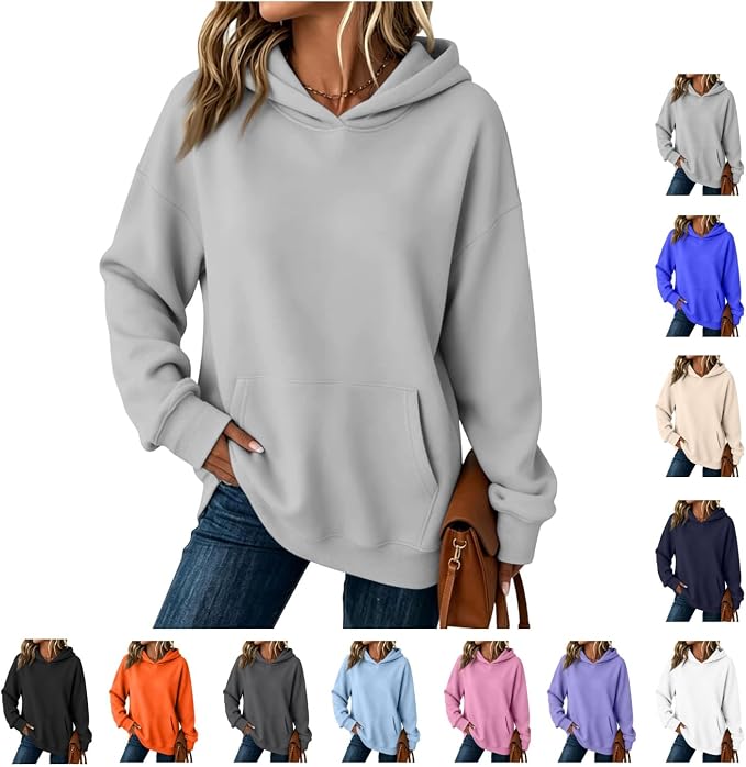Hoodies for Women Fleece Oversized Sweatshirt Fall Trendy Pullover Top