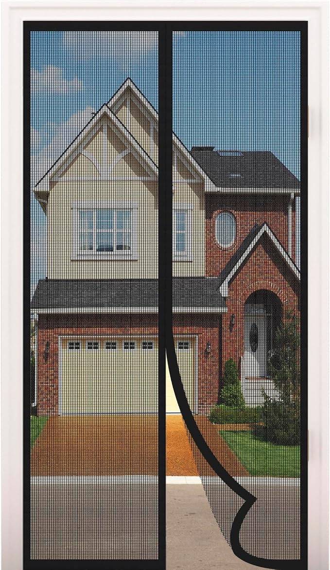 Magnetic Screen Door - Fits Door Sizes 32 x 80 Self Sealing Hands Free