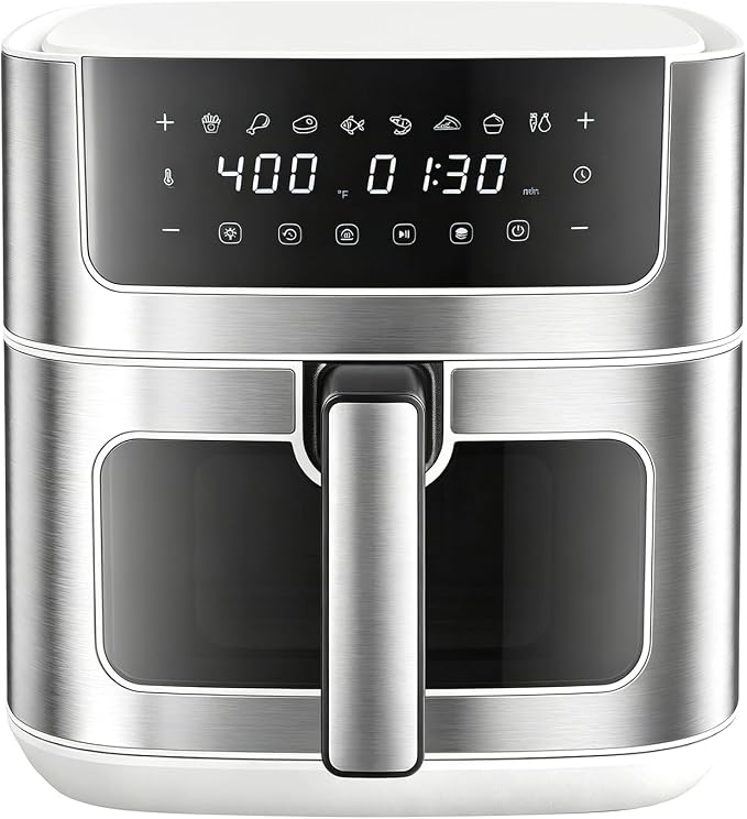 DUMOS Air Fryer 6.34 Quarts 8-in-1 Airfryer with Presets & Viewing Win