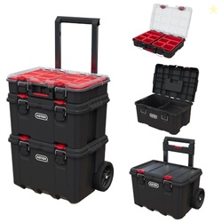 Keter Stack N Rolling Tool Box Modular Storage System 3 Piece