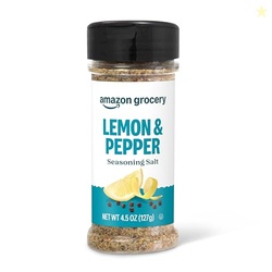 Amazon Grocery, Lemon & Pepper Seasoning Salt, 4.5 Oz