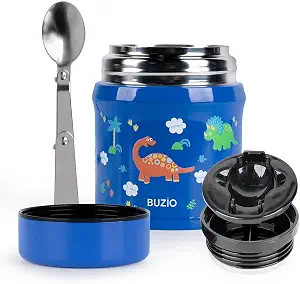 BUZIO Insulated Food Container for Kids Adult 10oz Stainless Steel Vac