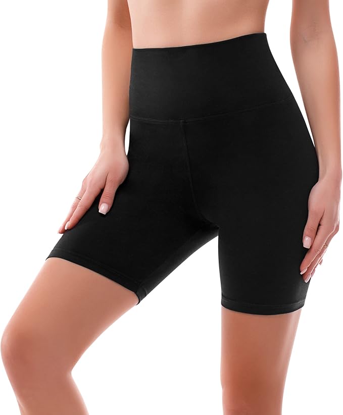 SINOPHANT High Waisted Women Biker Shorts - 6 Buttery Soft Elastic Tum