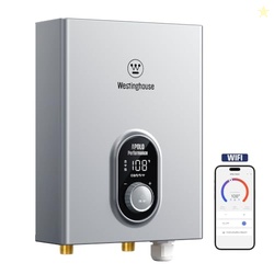 Westinghouse 14kW Tankless Water Heater Electric 240V, Wifi, ETL, Gray