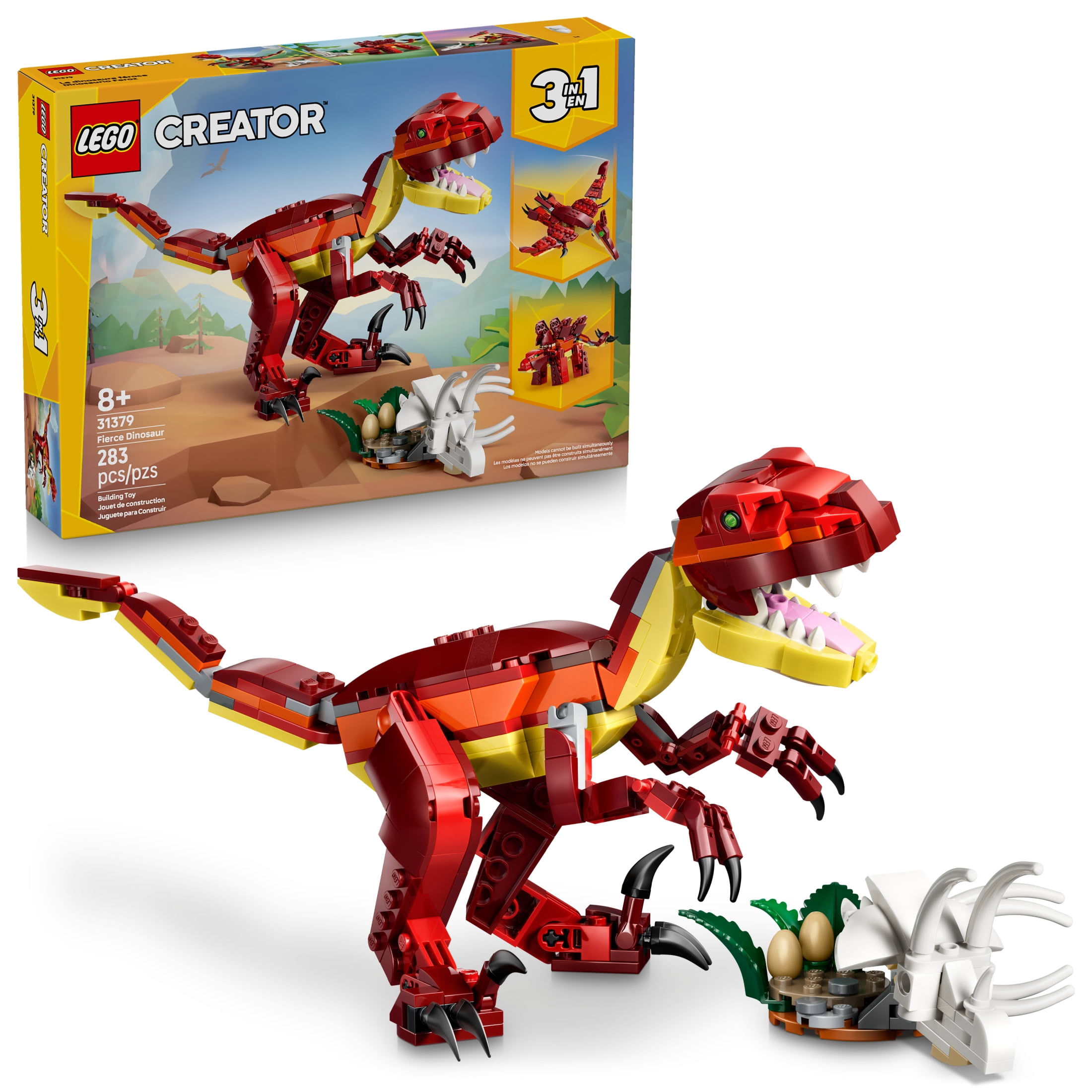 LEGO Creator 3 in 1 Fierce Dinosaur Building Toy for Boys & Girls Ages