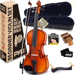Pyle Solid Wood Violin, Premium Spruce Top and Maple Side Construction