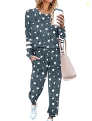Ekouaer Sweatsuits Womens Loungewear Set Tracksuit Long Sleeve Pajamas