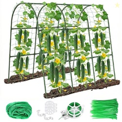 47"x47"x22" U-Shape Cucumber Trellis, Metal Plant Support with Net
