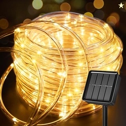 Brightown 39FT 100LED Solar Rope Lights Outdoor Waterproof, Warm White