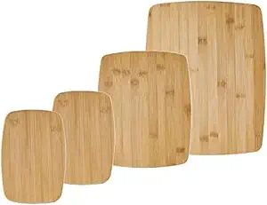 Farberware Bamboo Cutting Board Set 4-Piece, Reversible