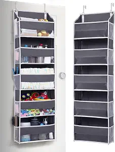 ULG 1 Pack Over Door Organizer with 5 Large and 10 Mesh Side Pockets 4