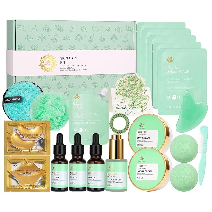 23 Pcs Mother's Day Gifts for Mom Tea Tree Facial Skin Care Set, Bath 