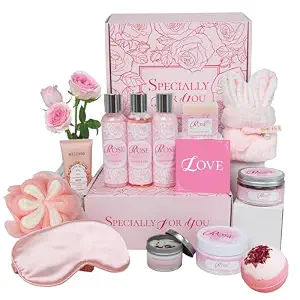 15Pcs Rose Spa Kit Bath Sets for Women Gift Birthday Gift Set for Wome