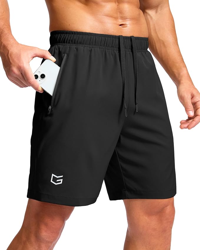 G Gradual Men's Athletic Running Shorts with 2 Zipper Pockets 7/ 5"/ 9