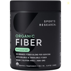Sports Research Organic Fiber Powder, 30 Servings
