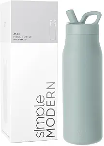 Simple Modern Insulated Water Bottle with Manual Straw | 34oz | Green