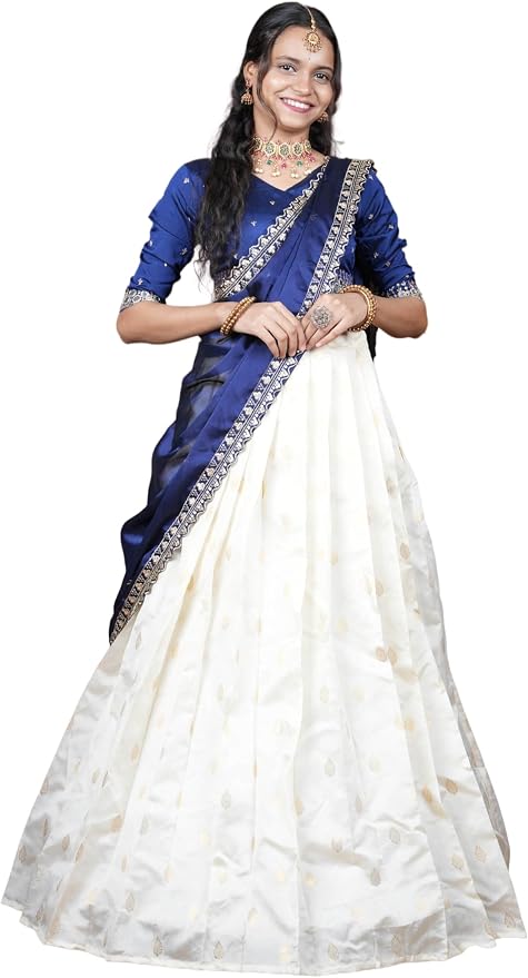 HSD women's half saree lehenga choli langa voni indian pattu pavadai d