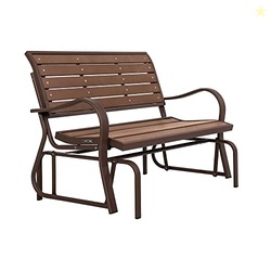 LIFETIME 60290 Wood Alternative Glider Bench, Mocha Brown