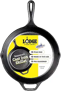 Lodge Pre-Seasoned Cast Iron Skillet PFAS-Free, 10.25 Inches