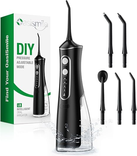 OasiSmile L8 Water Dental Flosser DIY Strength for Braces & Sensitive 