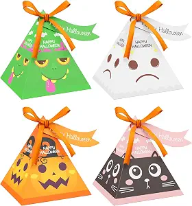 24Pcs Halloween Treat Boxes Pyramid Candy Boxes for Trick or Treat Par