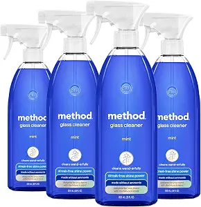 Method Glass Cleaner Mint, 28 Ounce, 4 Pack, Packaging May Vary