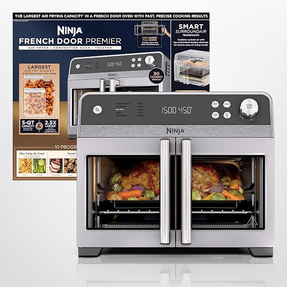 Ninja French Door Premier Air Fry Oven 10-in-1, 20.3 Qt, Stainless, FO