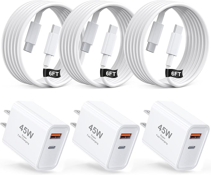 iPhone 18 17 16 Fast Charger Type C45W Dual Port USB C Fast Charger