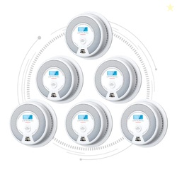 X-Sense Interconnected Smoke and CO Detector, SC07-W, 6-Pack