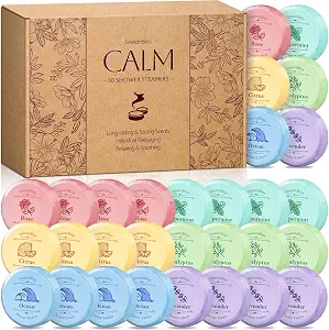 SeasonBliss Shower Steamers 30 PCS with 6 Scents Shower Bombs for Wome
