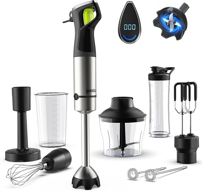 Ganiza Immersion Blender Handheld Max 1200W Hand Blenders Immersion 9-