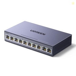 UGREEN Ethernet Switch, 10-Port PoE Switch, 8 PoE+@60W + 2 Gigabit Upl