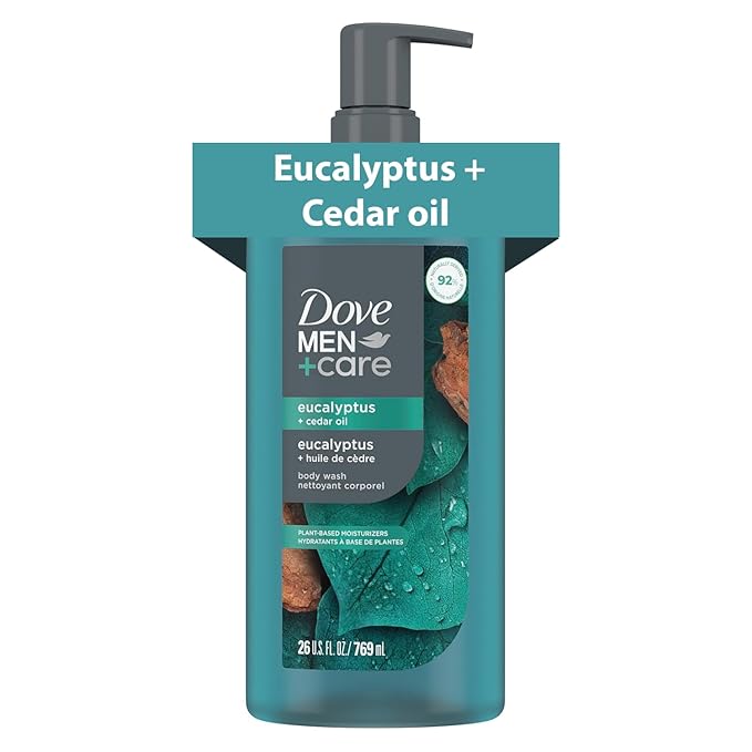 DOVE MEN Moisturizing Body Wash for Men Eucalyptus + Cedar Oil, 26oz