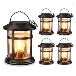 Solar Lantern Outdoor Waterproof, 4 Pack Bright Hanging Solar Lights f