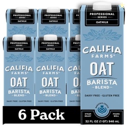 Califia Farms - Oat Barista Blend Oat Milk, 32 Oz (Pack of 6), Shelf S