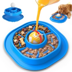 Slow Feeder Dog Licking Bowl with Rolling Ball, Lick Toy, Anti Boredom
